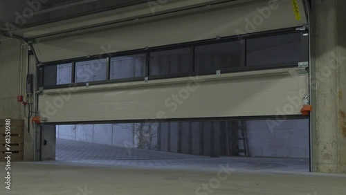 Garage Door in Underground Parking: Remote-Controlled Opening and Closing