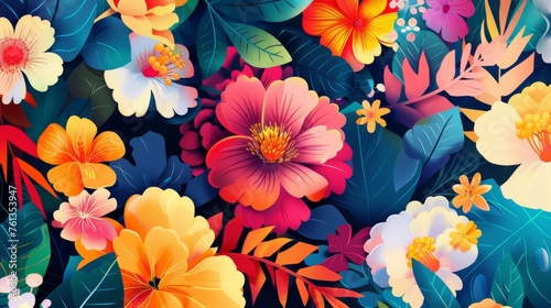 Lively Vector Floral Composition