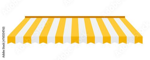 Shop tent canopy awning stripe yellow white illustration vector photo