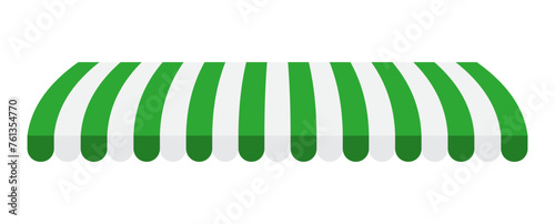 Green awning canopy store curved illustration vector