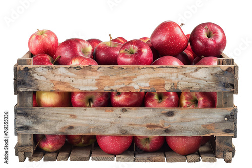 Fresh red apples in a crate