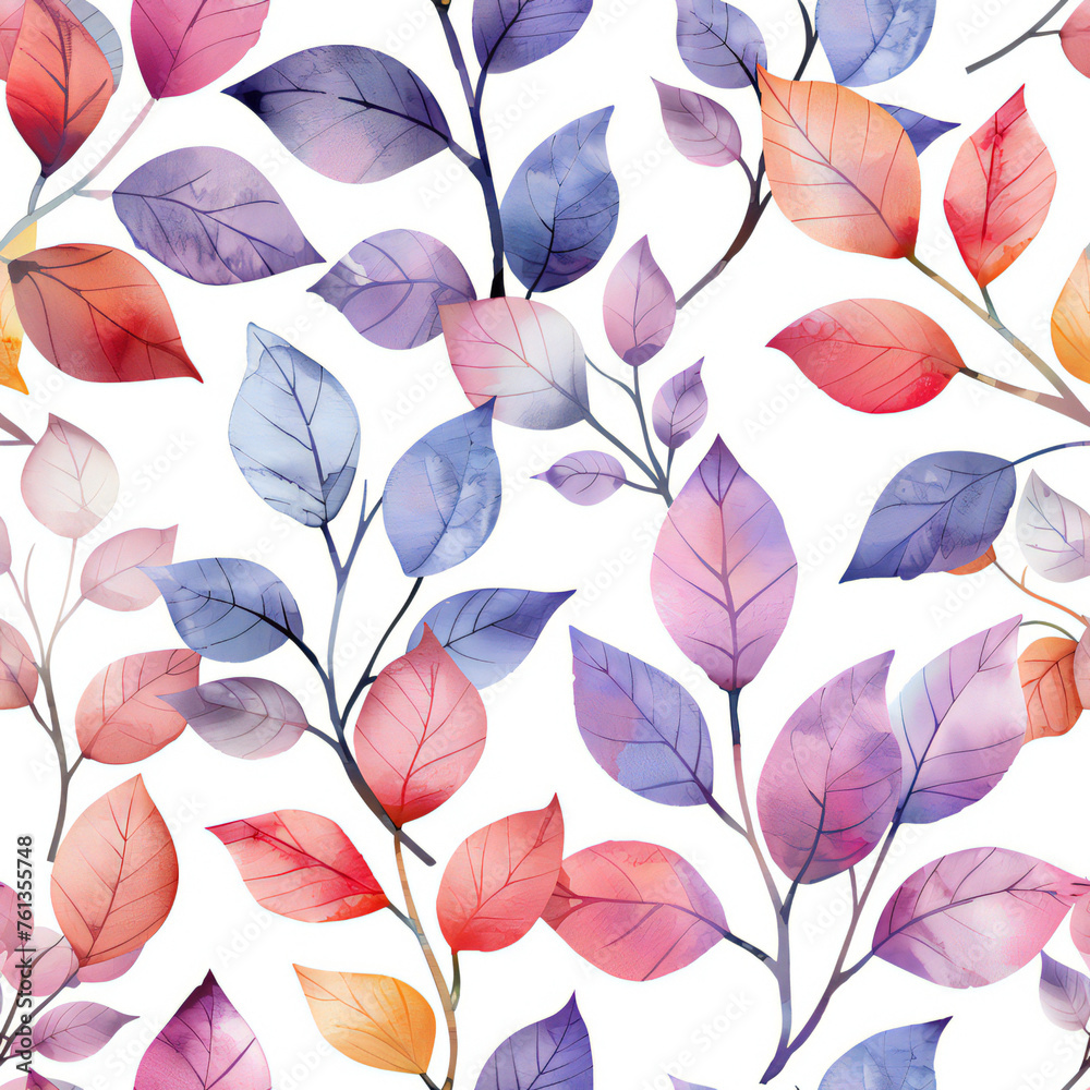 Fototapeta premium colourful seamless floral pattern ornament in watercolour