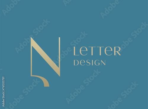 Letter N logo icon design. Classic style luxury monogram.