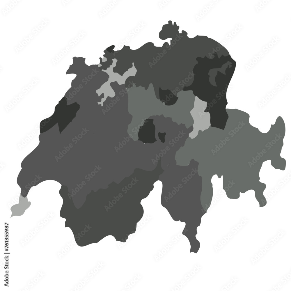 Fototapeta premium Switzerland map silhouette on white background