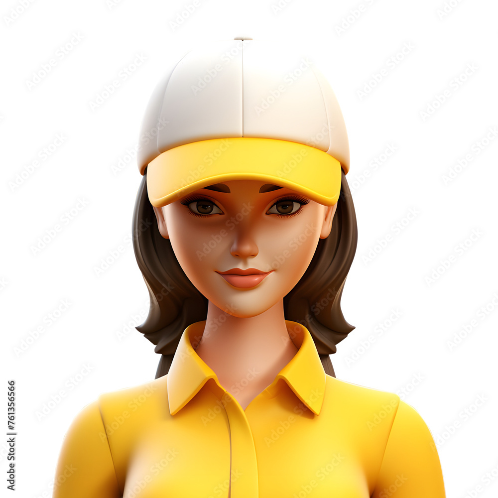 Delivery Woman Icon With White Cap Delivery Woman Icon With White Cap