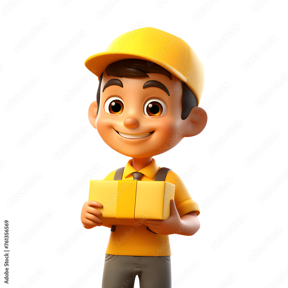 Smiling Delivery Boy With Package