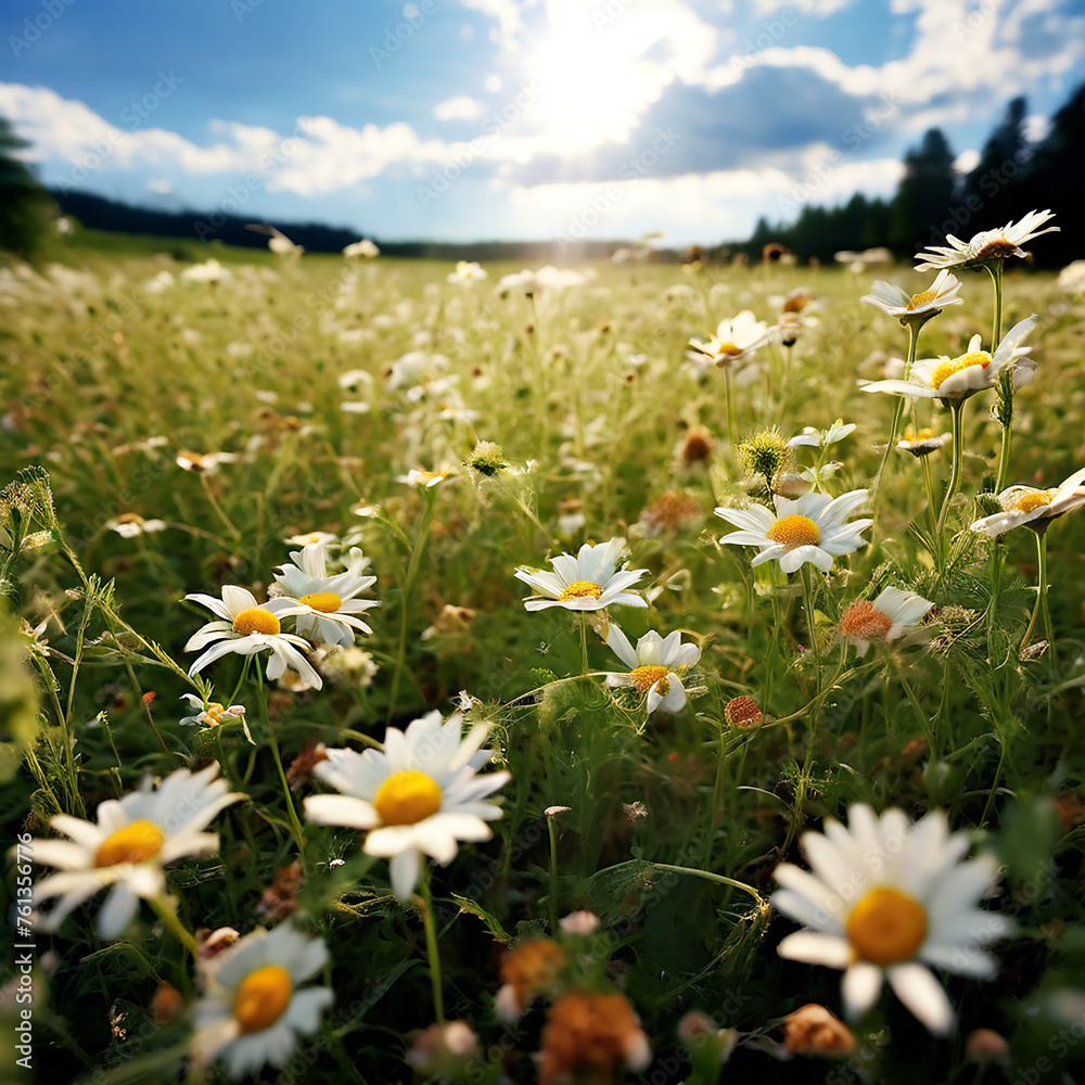 Nature's Blanket: A Tapestry of Chamomile in the Field