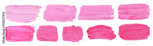 Vector collection of hand painted gouache and acrylic pink banners for backgrounds...