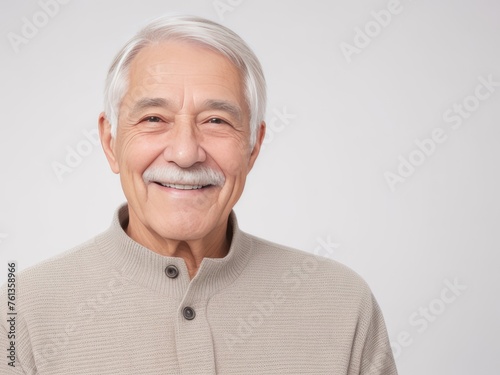 Portrait of elderly person with grey hair 