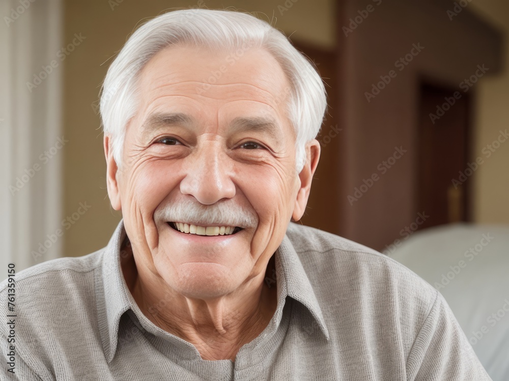 Portrait of a senior man with grey hair and a bright smile Portrait of a senior man with grey hair and a bright smile