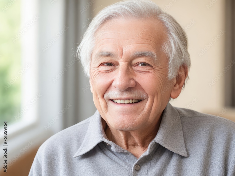 Portrait of a senior man with grey hair and a bright smile Portrait of a senior man with grey hair and a bright smile