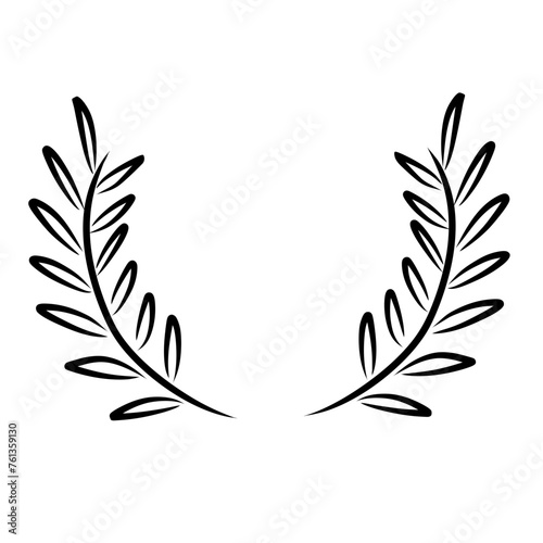 hand drawn laurel wreath