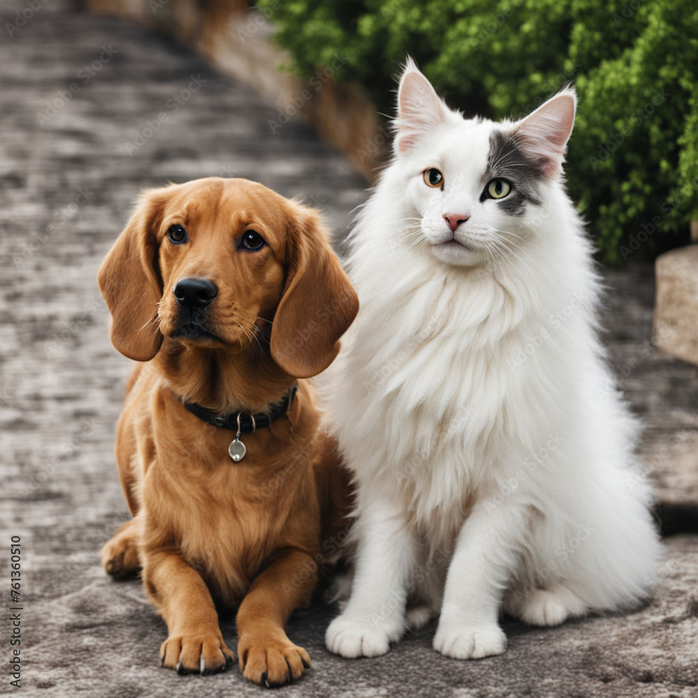 cat and dog together Animal friendship