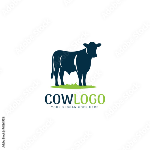 Green cow silhouette with customizable text