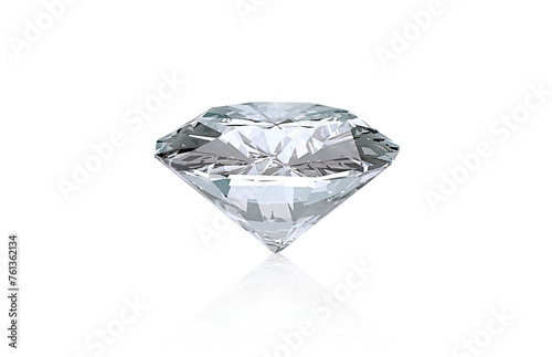 Shiny brilliant diamond placed, transparent background
