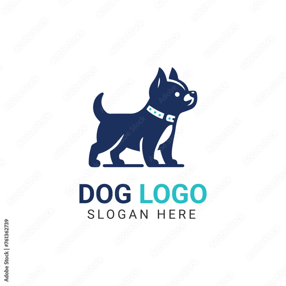 Cute dog in silhouette style logo concept Cute dog in silhouette style logo concept