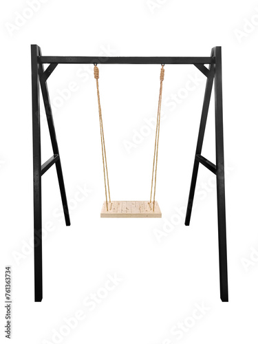 Wooden swing, transparent background
