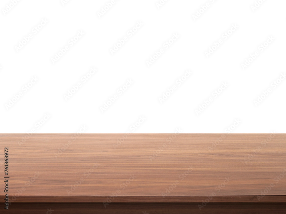Wooden table top, transparent background