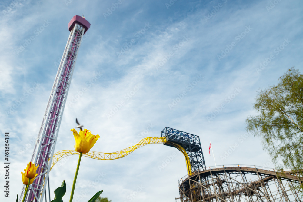 helsinki-finland-21-may-2023-linnanmaki-amusement-park-yellow