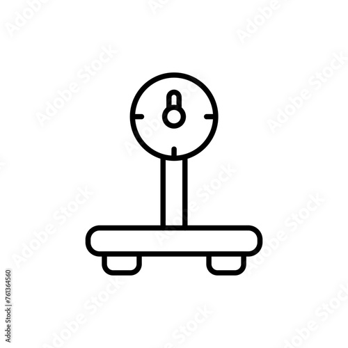 Weight scale outline icons, minimalist vector illustration ,simple transparent graphic element .Isolated on white background