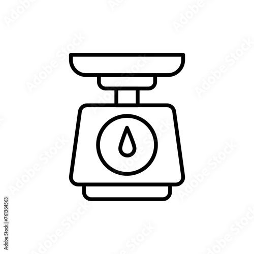 Weight scale outline icons, minimalist vector illustration ,simple transparent graphic element .Isolated on white background