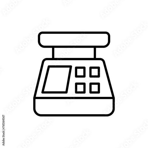 Weight scale outline icons, minimalist vector illustration ,simple transparent graphic element .Isolated on white background
