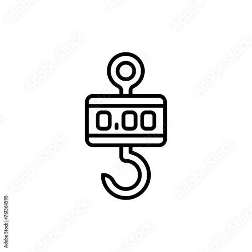 Weight scale outline icons, minimalist vector illustration ,simple transparent graphic element .Isolated on white background