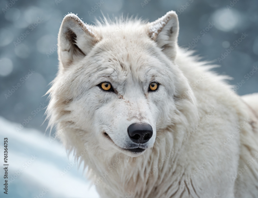 Fototapeta premium Arctic Wolf in the frozen north