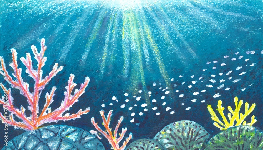 Background illustration inside the sea.