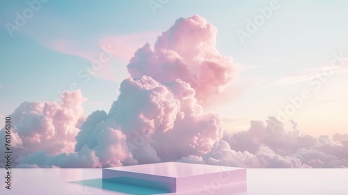 Serene Product Display on Clouds