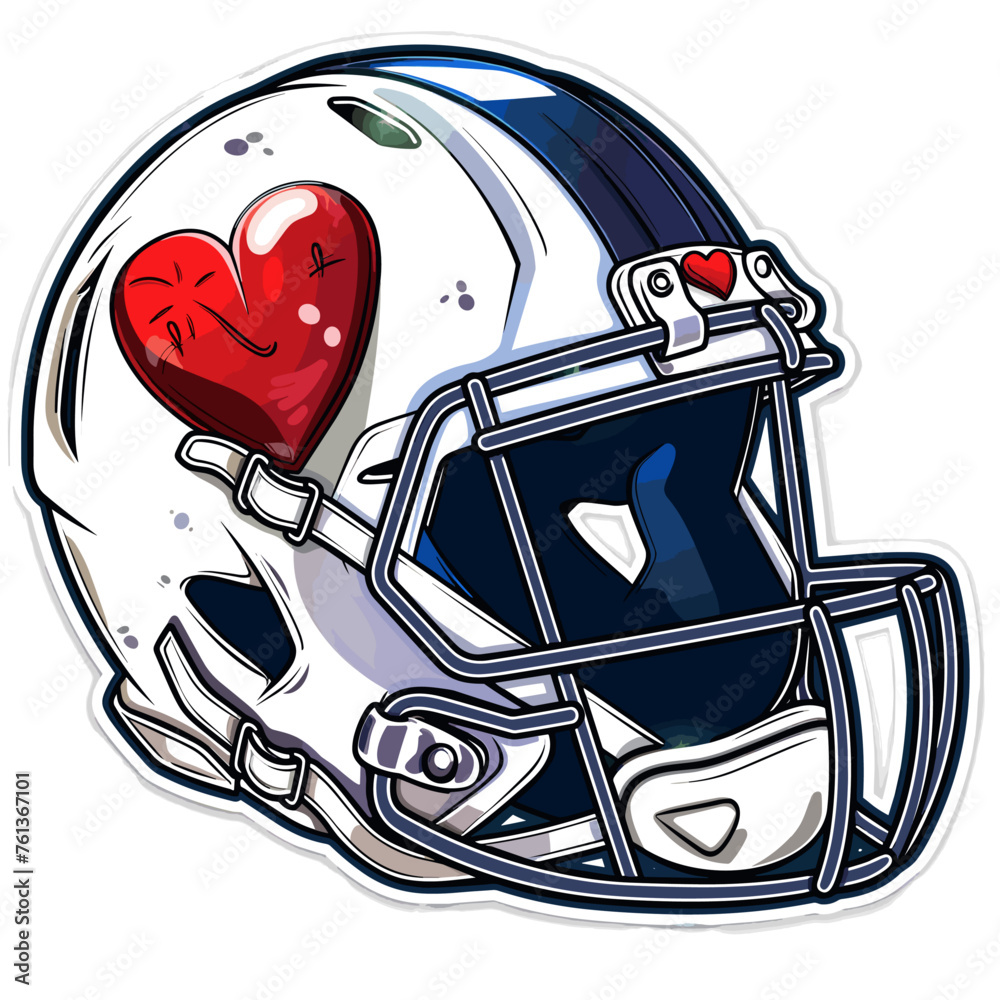 Fototapeta premium american football helmet with hearts