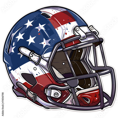 american football helmet in the colors of the american flag