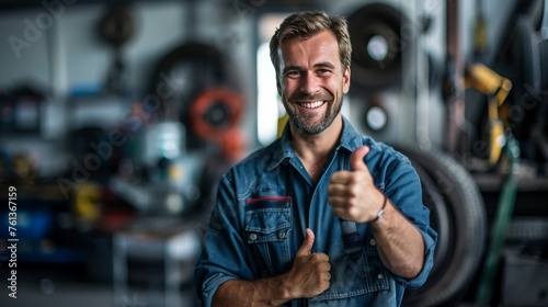 Friendly Mechanic at Auto Repair Shop