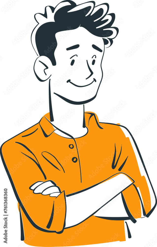 Confident Man Vector Sketch