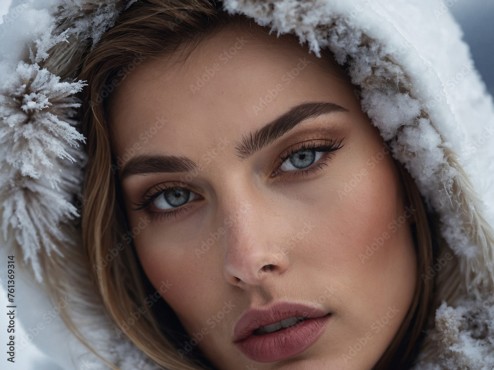 Fashion portrait. Beautiful blonde in the mountains Fashion portrait. Beautiful blonde in the mountains