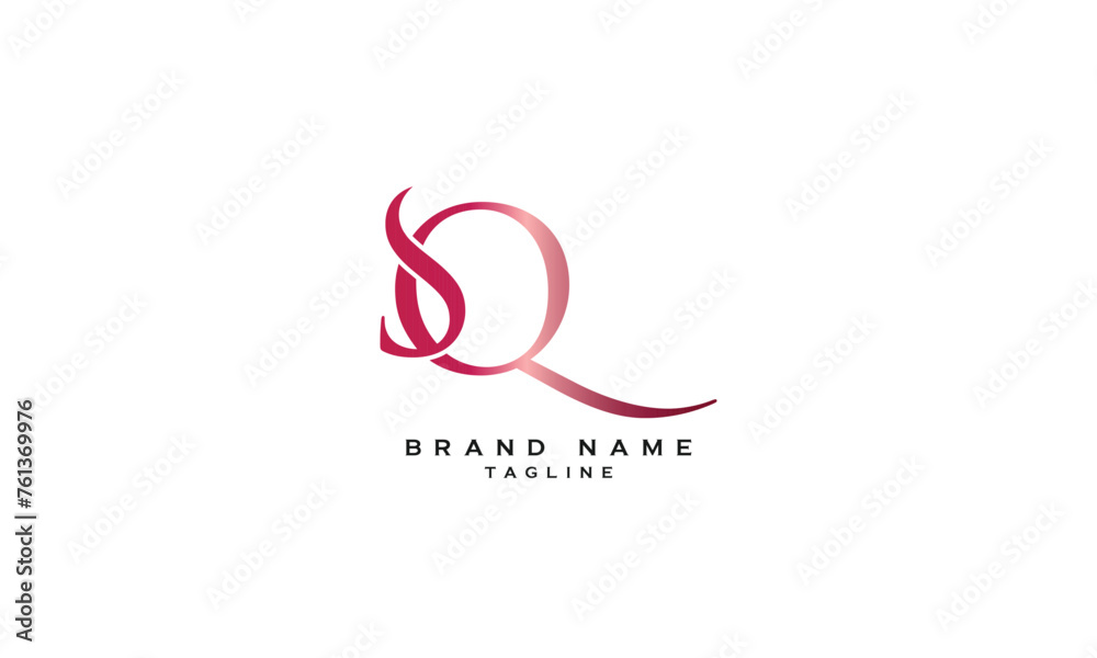 Fototapeta premium SQ, QS, Abstract initial monogram letter alphabet logo design