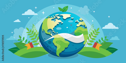 world globe planet earth background banner sustainable environment ecology nature regeneration eco friendly green energy care for nature esg concept
