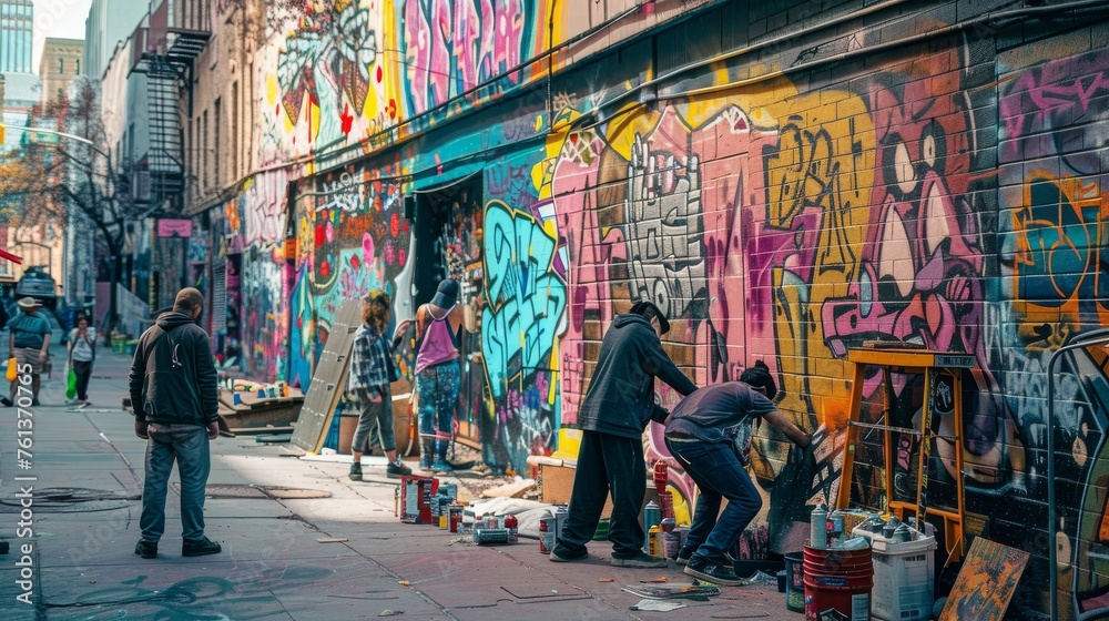 Obraz premium Graffiti Artists in Action