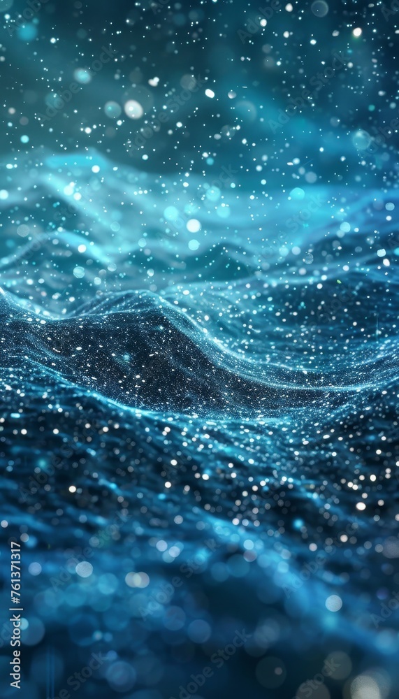 Futuristic dark abstract design with magical bokeh waves for captivating visual ambiance Futuristic dark abstract design with magical bokeh waves for captivating visual ambiance
