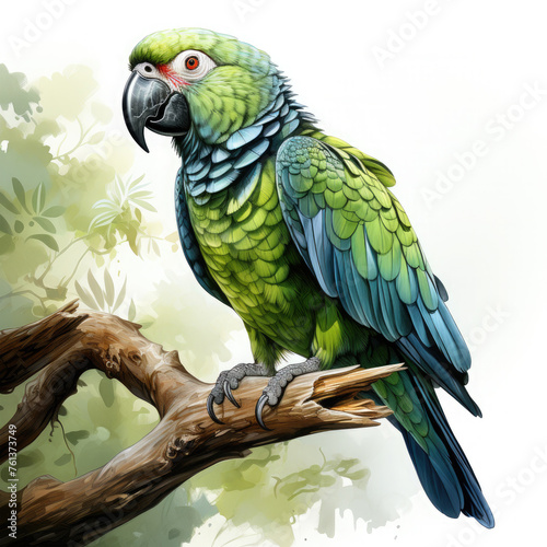 Watercolor Parrot, clipart Illustration, Generative Ai