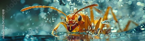 Diving Ant exploring underwater treasures