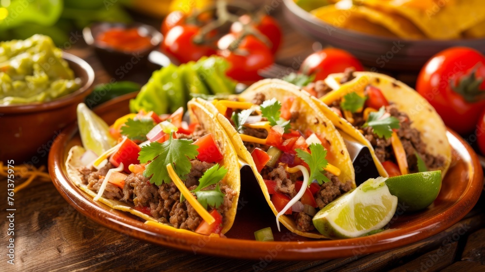 Vibrant Taco Feast with Fresh Ingredients