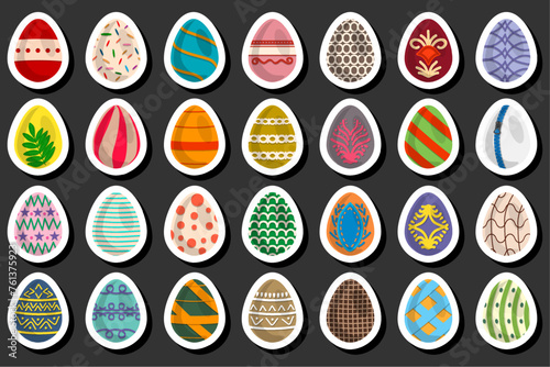 Illustration on theme celebration holiday Easter with hunt colorful bright eggs