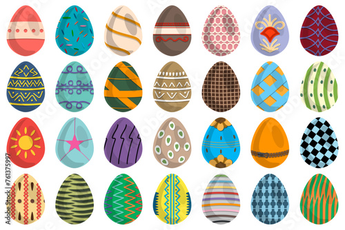 Illustration on theme celebration holiday Easter with hunt colorful bright eggs