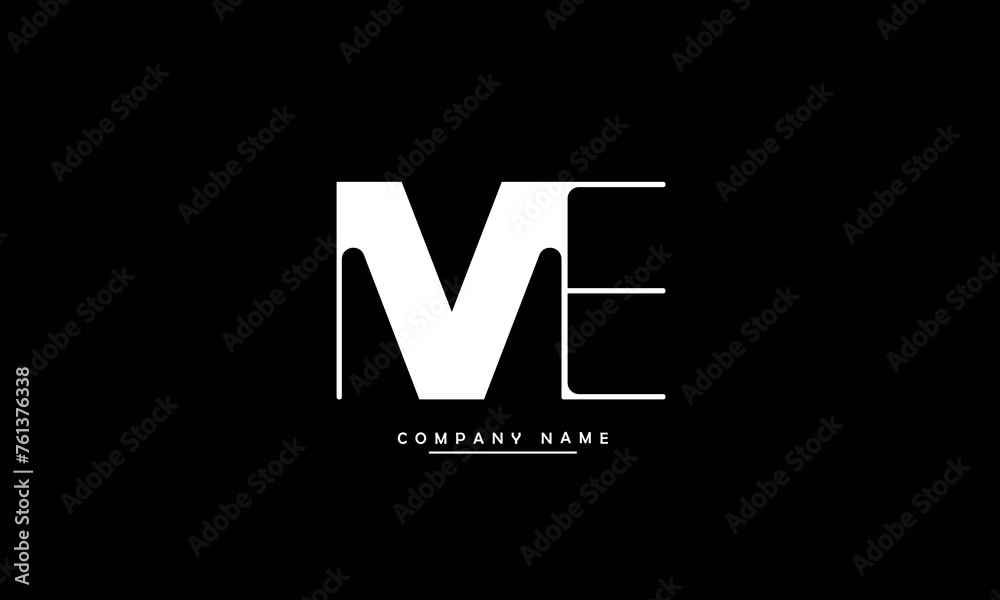 ME, EM, M, E Abstract Letters Logo Monogram ME, EM, M, E Abstract Letters Logo Monogram