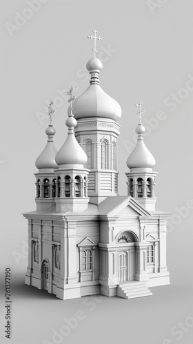 Orthodox temple. 3d rendering.