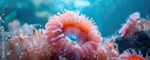 Anemone in deep sea water © Sanych