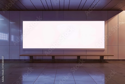 display blank clean screen or signboard mockup for offers or advertisement in public area