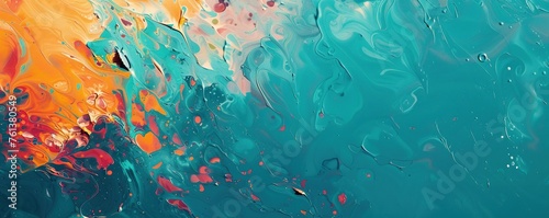 Bright color artwork on turquoise surface © Sanych
