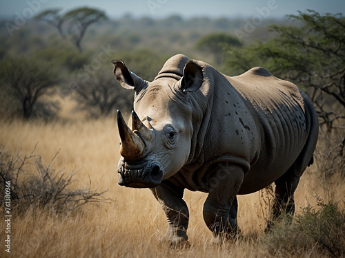 Guardians of the Grasslands  Rhinoceros Wildlife.